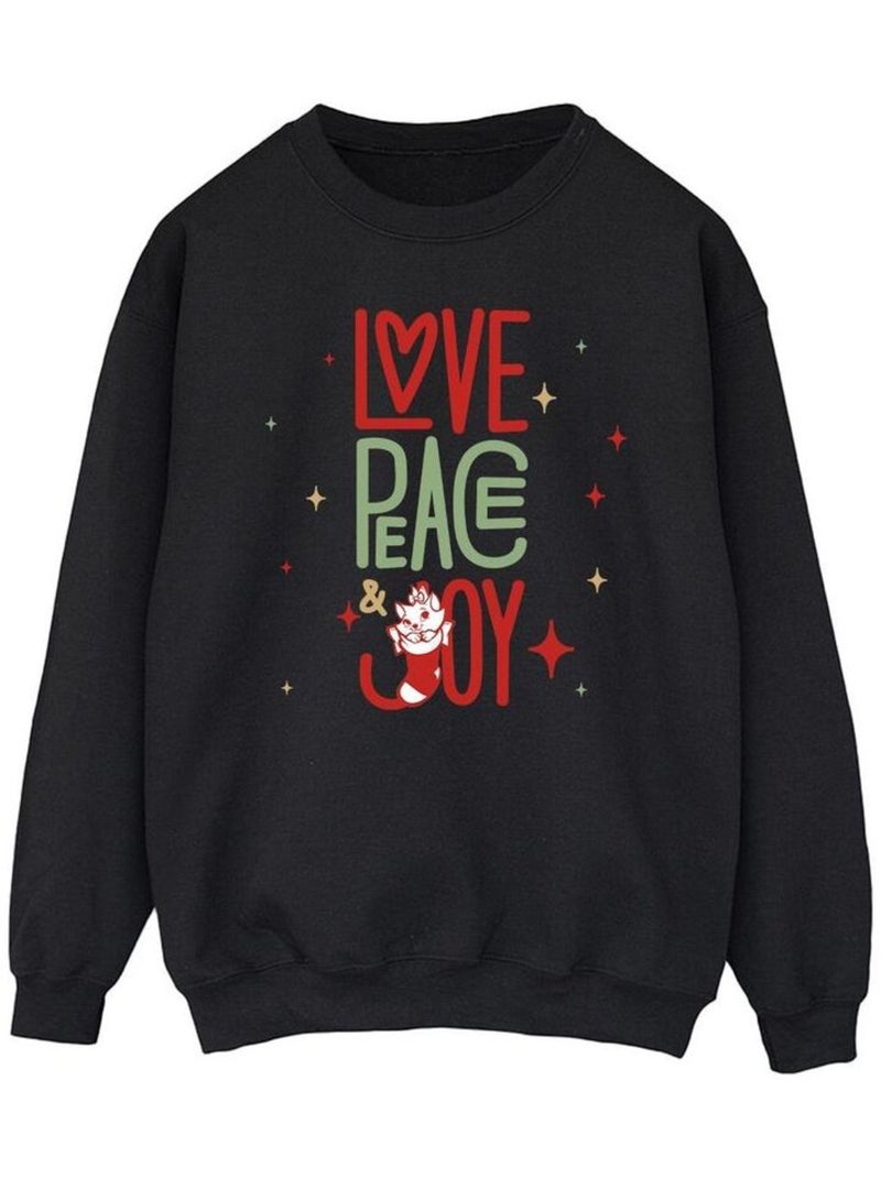 Disney - Sweat THE ARISTOCATS LOVE PEACE JOY Noir - Kiabi