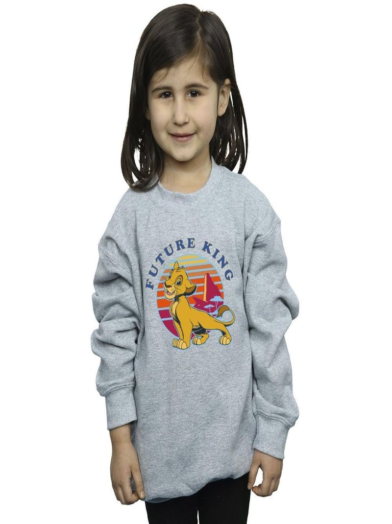 Disney - Sweat THE LION KING FUTURE KING Gris chiné - Kiabi
