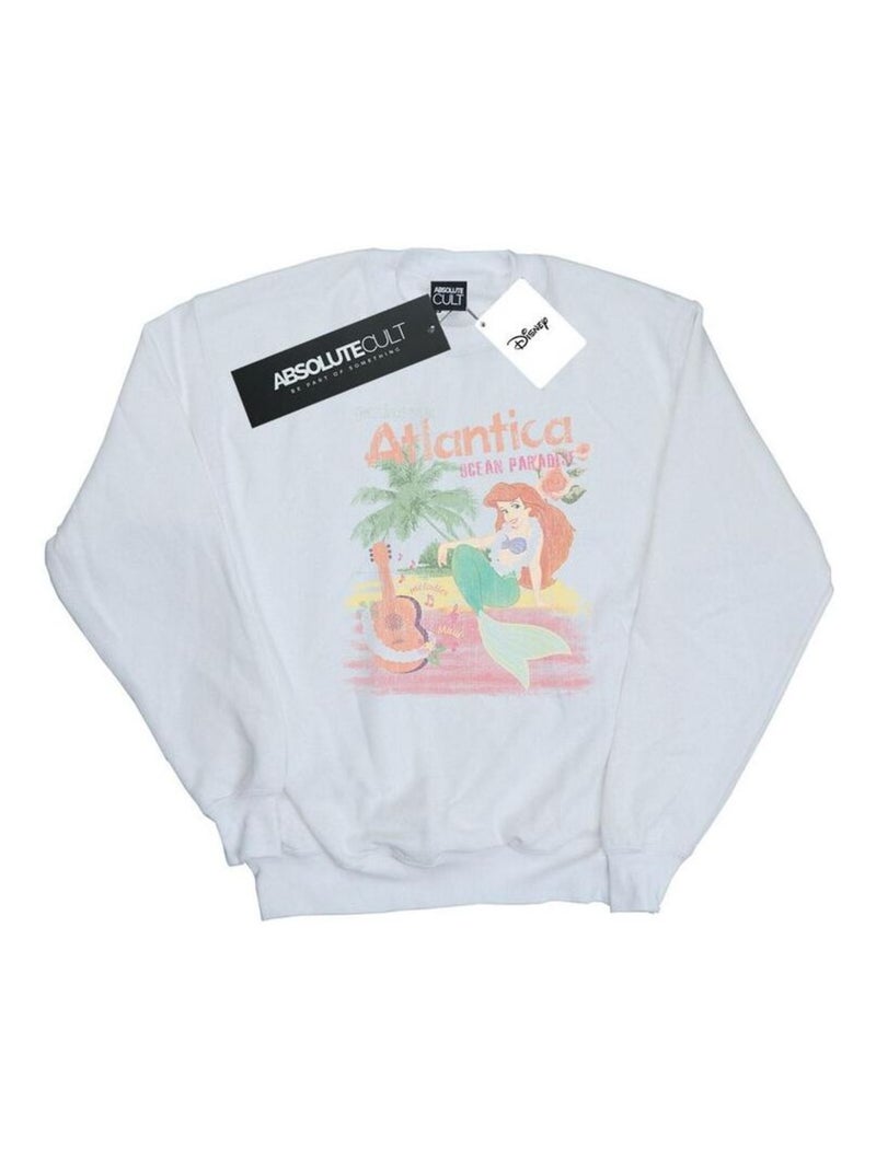 Disney - Sweat THE LITTLE MERMAID GREETINGS FROM ATLANTICA Blanc - Kiabi