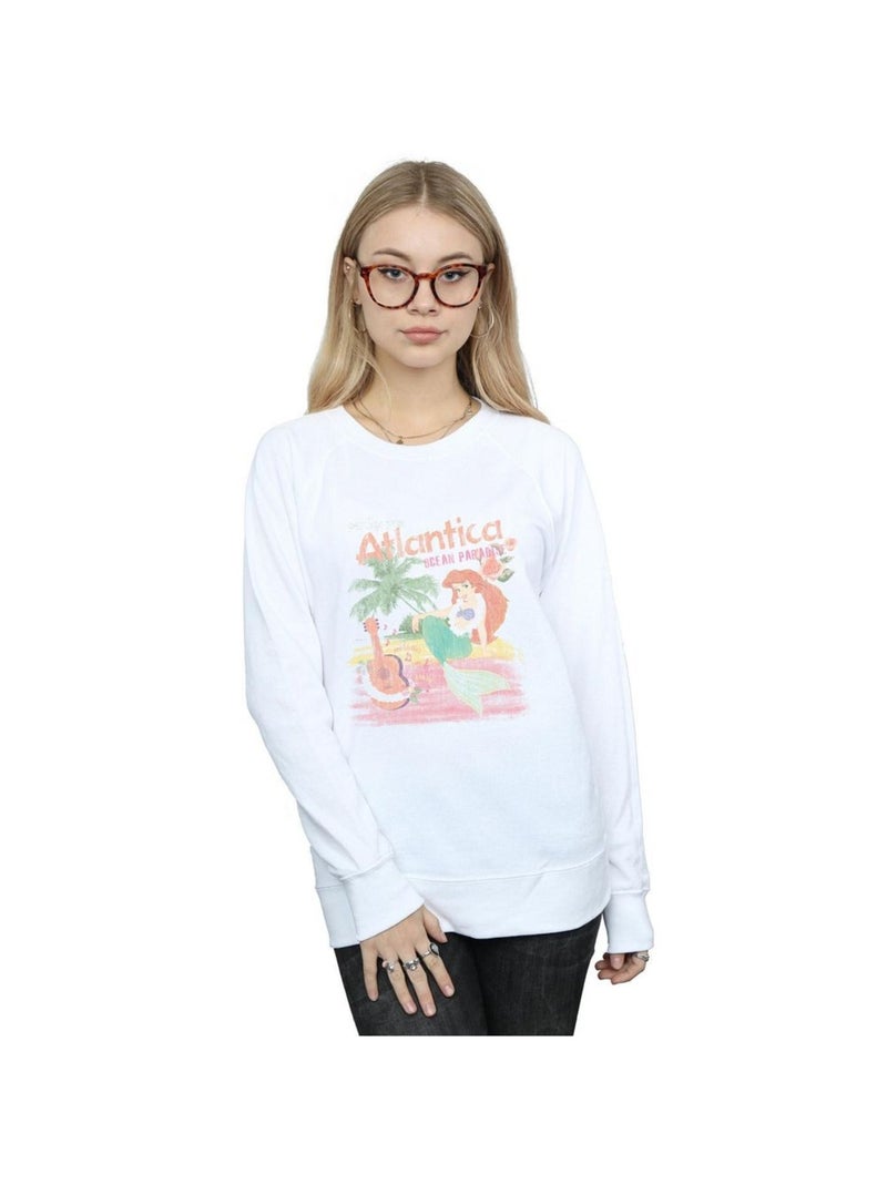 Disney - Sweat THE LITTLE MERMAID GREETINGS FROM ATLANTICA Blanc - Kiabi