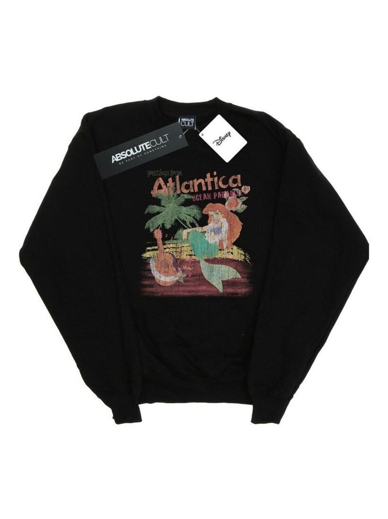Disney - Sweat THE LITTLE MERMAID GREETINGS FROM ATLANTICA Noir - Kiabi