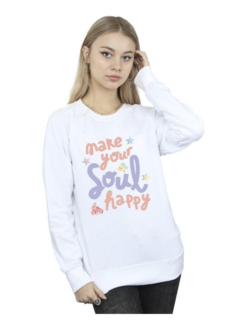 Disney - Sweat THE LITTLE MERMAID HAPPY Blanc - Kiabi