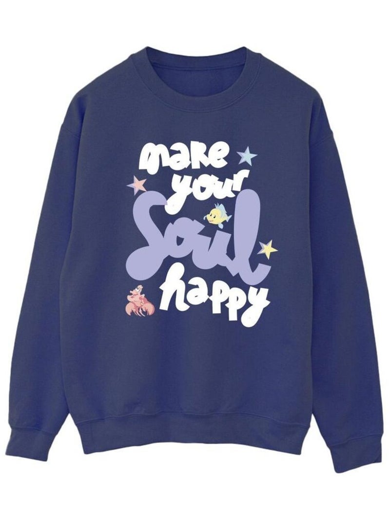 Disney - Sweat THE LITTLE MERMAID HAPPY Bleu marine - Kiabi