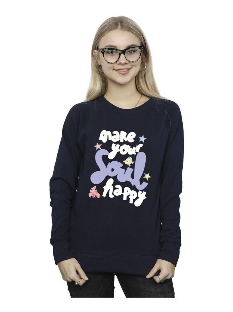 Disney - Sweat THE LITTLE MERMAID HAPPY Bleu marine - Kiabi