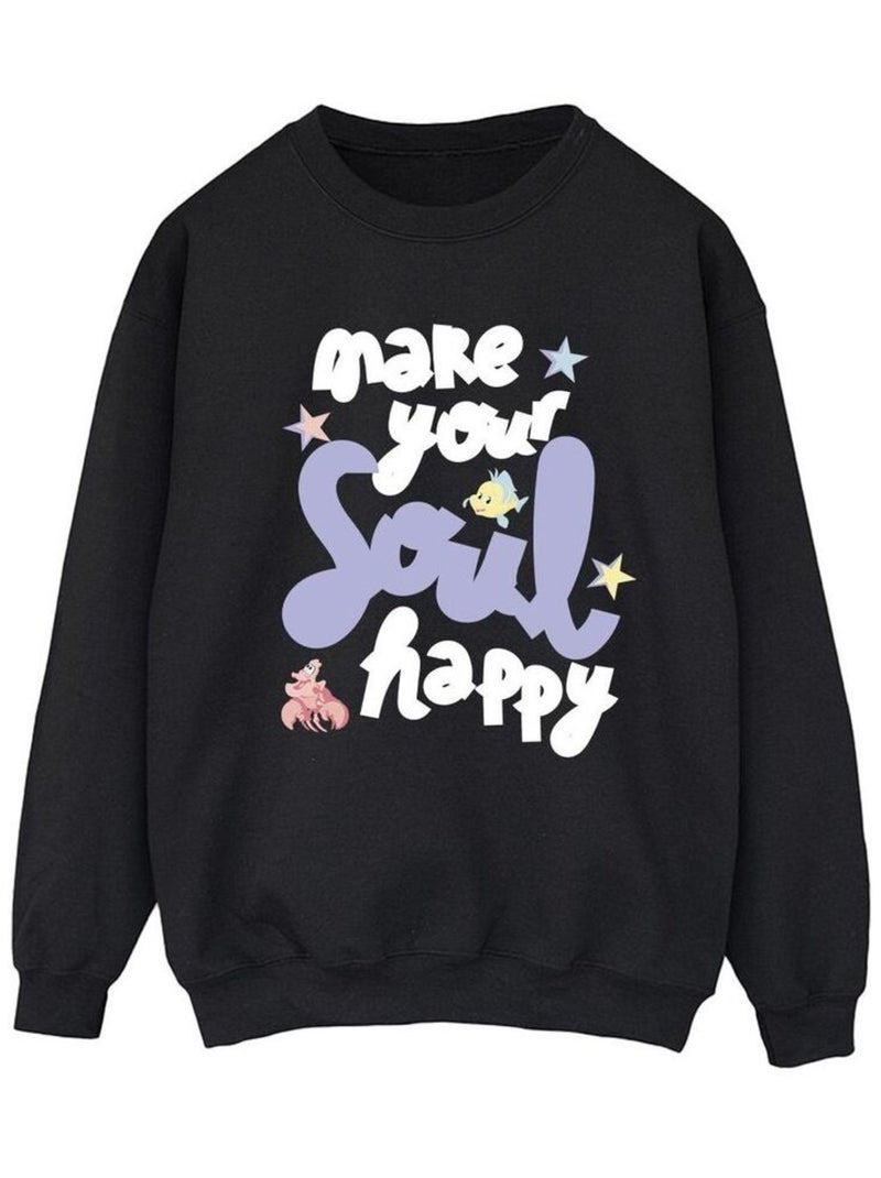Disney - Sweat THE LITTLE MERMAID HAPPY Noir - Kiabi