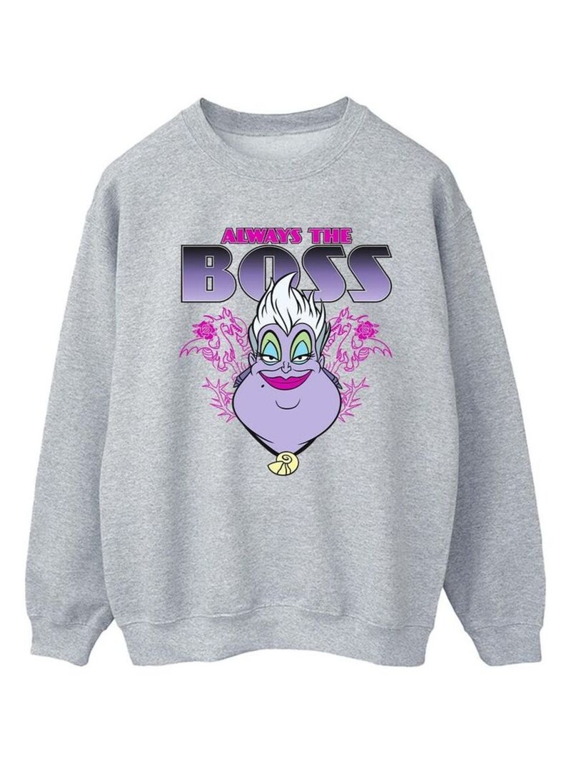 Disney - Sweat THE LITTLE MERMAID MUM IS THE BOSS Gris chiné - Kiabi