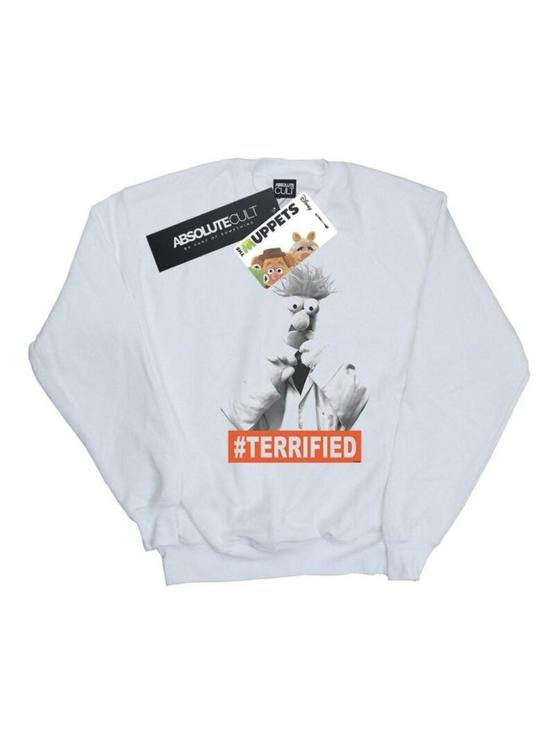 Disney - Sweat THE MUPPETS BEAKER TERRIFIED Blanc - Kiabi