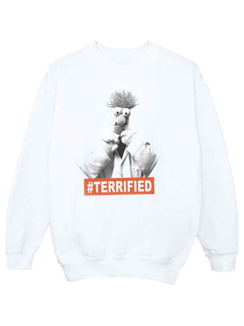 Disney - Sweat THE MUPPETS BEAKER TERRIFIED Blanc - Kiabi