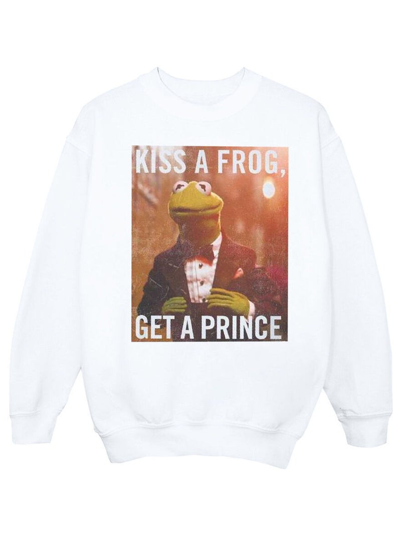 Disney - Sweat THE MUPPETS KISS A FROG GET A PRINCE Blanc - Kiabi