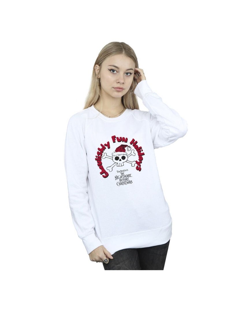 Disney - Sweat THE NIGHTMARE BEFORE CHRISTMAS GHOULISHLY FUN HOLIDAYS Blanc - Kiabi
