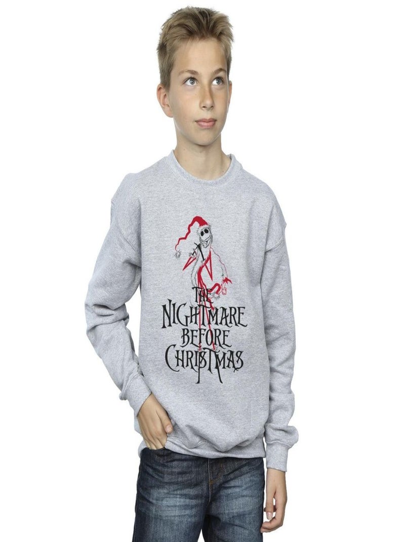 Disney - Sweat THE NIGHTMARE BEFORE CHRISTMAS Gris chiné - Kiabi