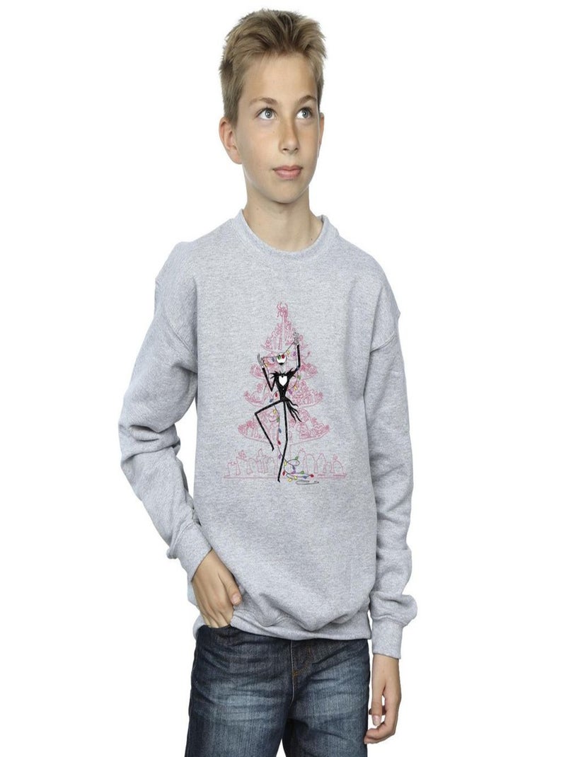 Disney - Sweat THE NIGHTMARE BEFORE CHRISTMAS Gris chiné - Kiabi