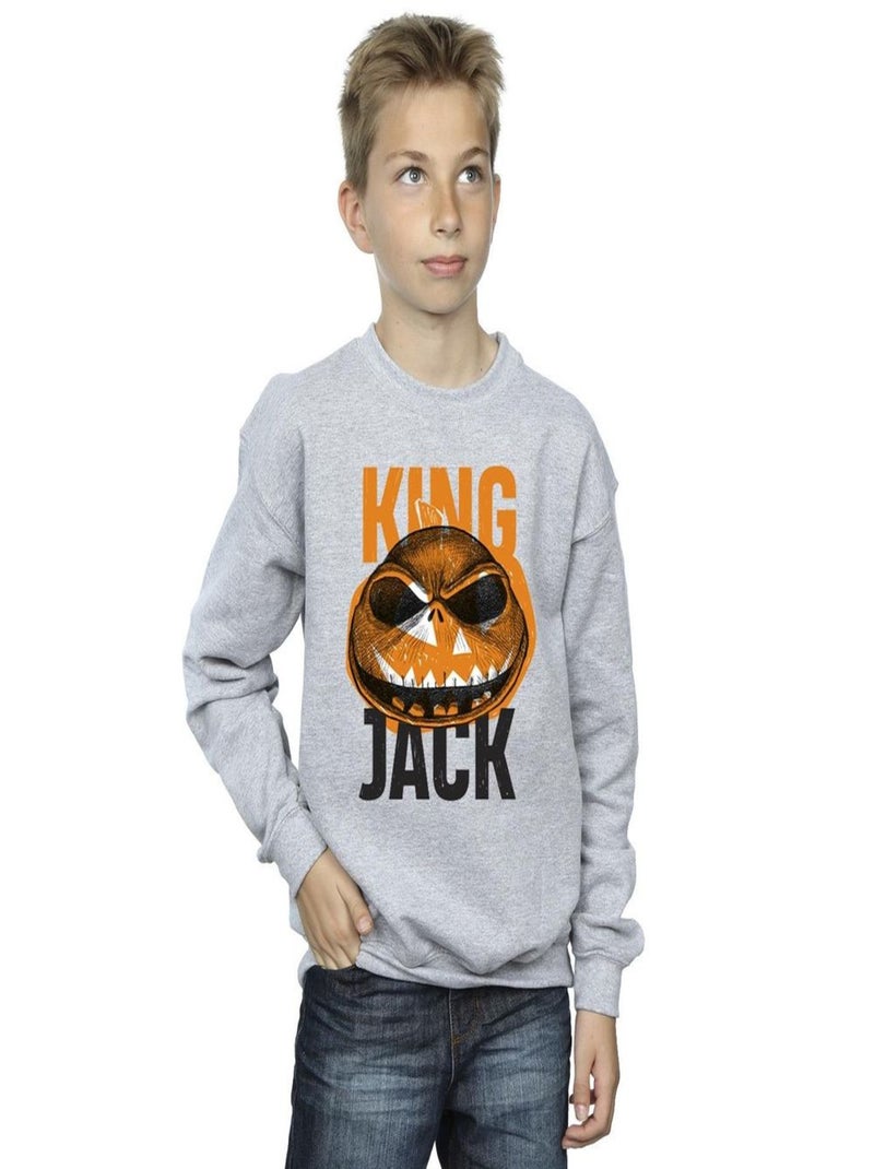 Disney - Sweat THE NIGHTMARE BEFORE CHRISTMAS KING JACK Gris chiné - Kiabi