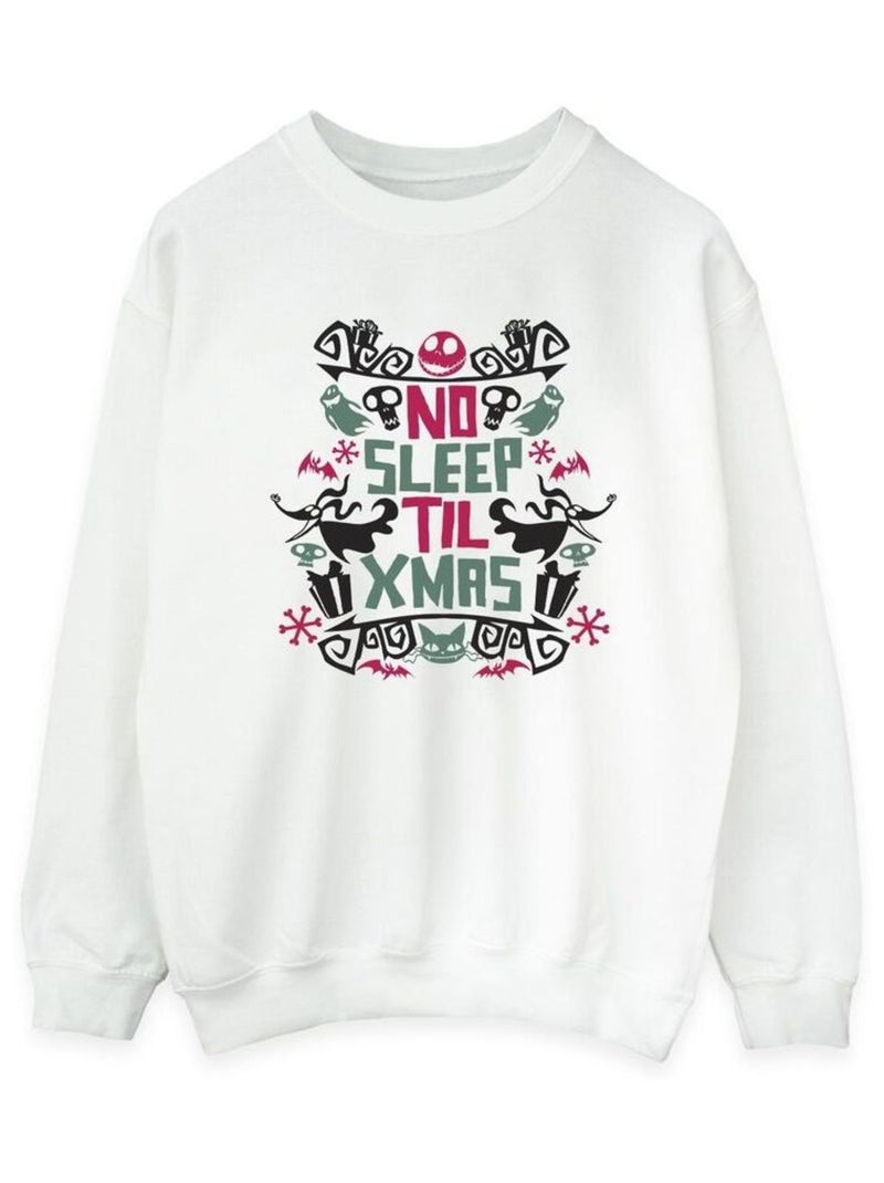 Disney - Sweat THE NIGHTMARE BEFORE CHRISTMAS NO SLEEP TIL XMAS Blanc - Kiabi