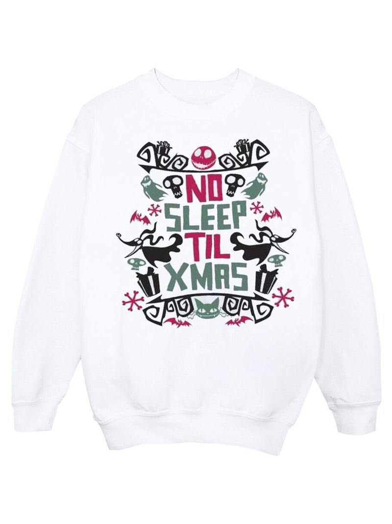 Disney - Sweat THE NIGHTMARE BEFORE CHRISTMAS NO SLEEP TIL XMAS Blanc - Kiabi