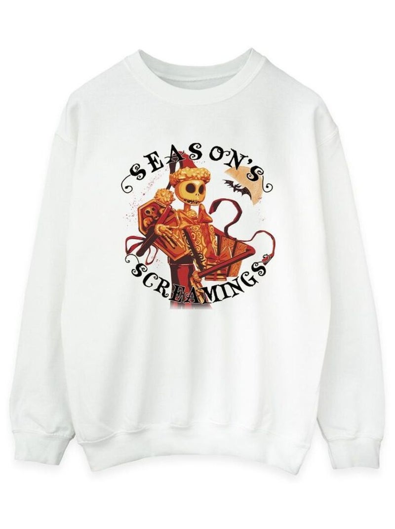 Disney - Sweat THE NIGHTMARE BEFORE CHRISTMAS SEASONS SCREAMINGS Blanc - Kiabi