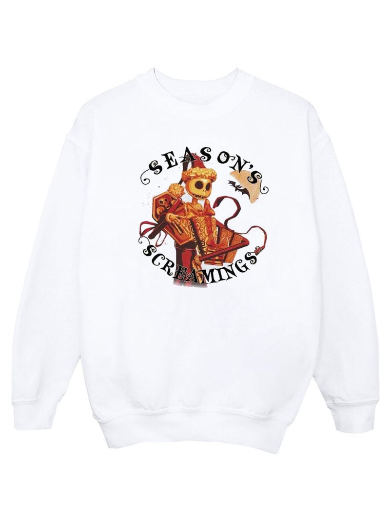 Disney - Sweat THE NIGHTMARE BEFORE CHRISTMAS SEASONS SCREAMINGS Blanc - Kiabi