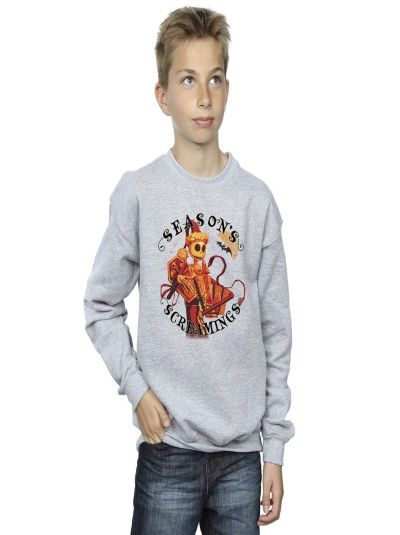 Disney - Sweat THE NIGHTMARE BEFORE CHRISTMAS SEASONS SCREAMINGS Gris chiné - Kiabi