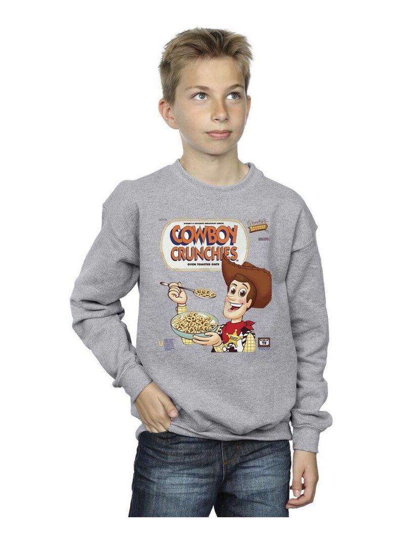 Disney - Sweat TOY STORY COWBOY CRUNCHIES Gris chiné - Kiabi