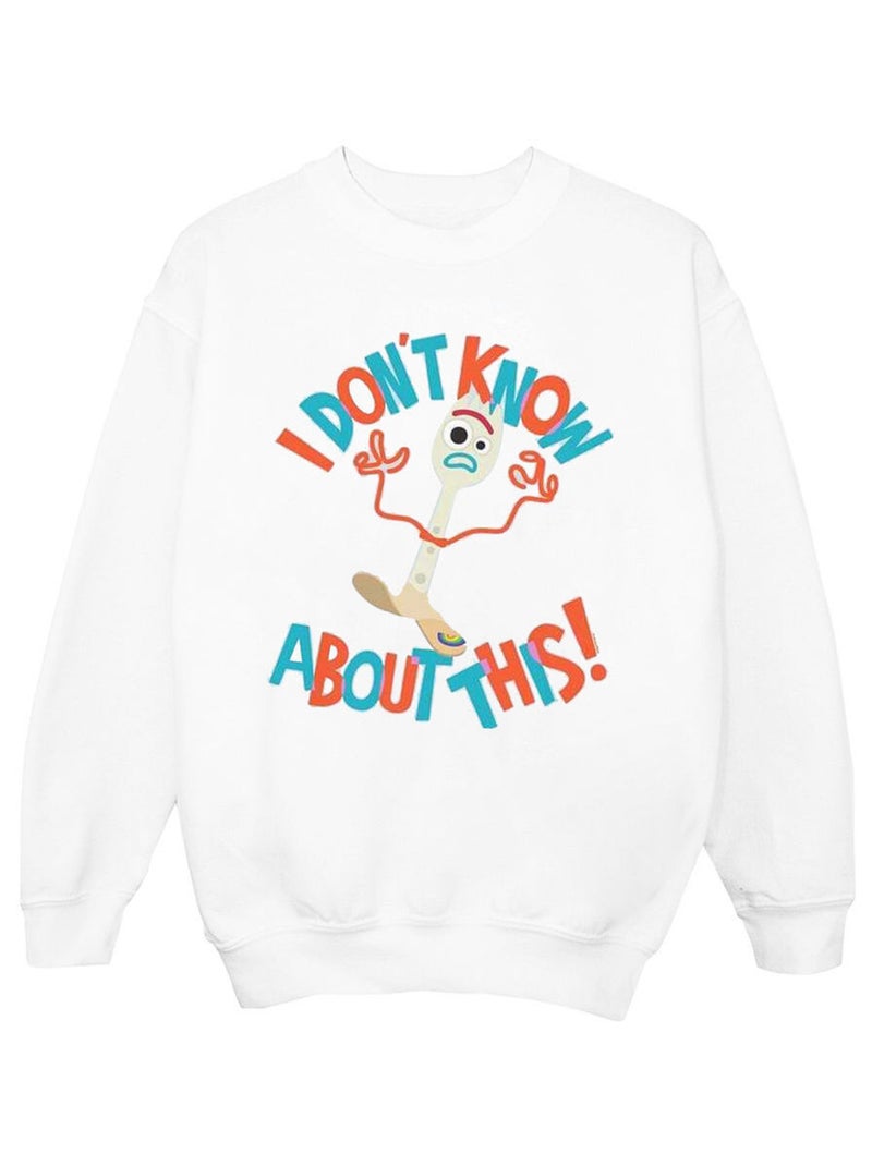 Disney - Sweat TOY STORY DONT KNOW ABOUT THIS Blanc - Kiabi