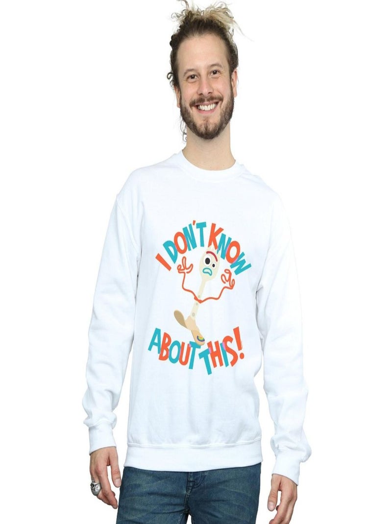 Disney - Sweat TOY STORY DONT KNOW ABOUT THIS Blanc - Kiabi