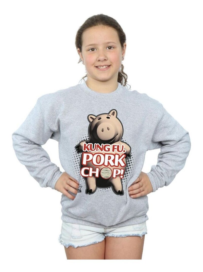 Disney - Sweat TOY STORY KUNG FU PORK CHOP Gris chiné - Kiabi