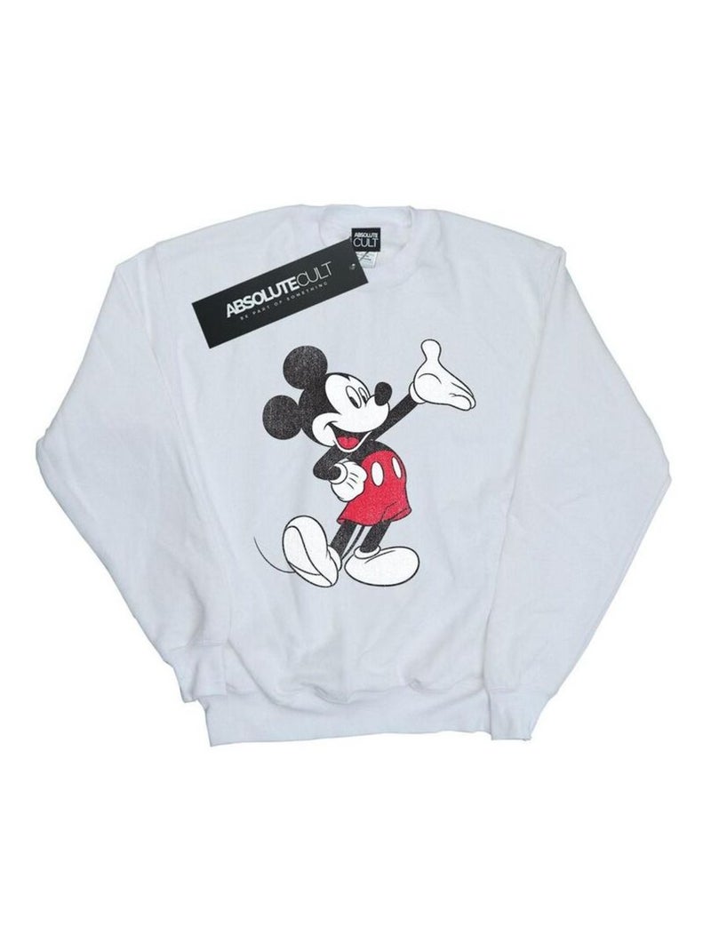 Disney - Sweat TRADITIONAL WAVE (Mickey Mouse) Blanc - Kiabi