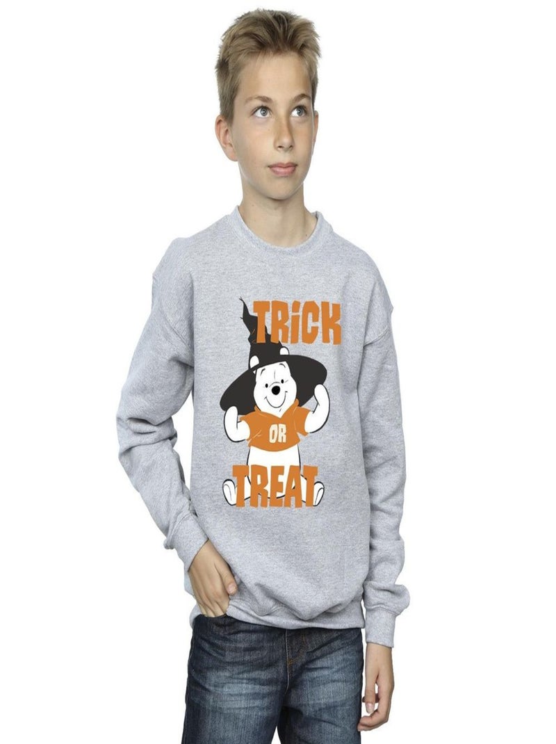 Disney - Sweat TRICK OR TREAT Gris chiné - Kiabi
