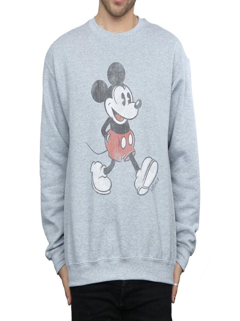Disney - Sweat WALKING (Mickey Mouse) Gris chiné - Kiabi