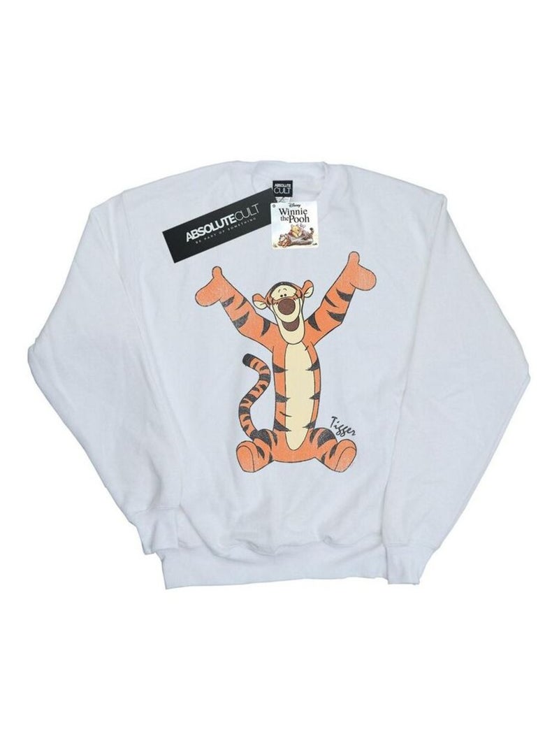 Disney - Sweat Winnie l'ourson CLASSIC Tigrou Blanc - Kiabi