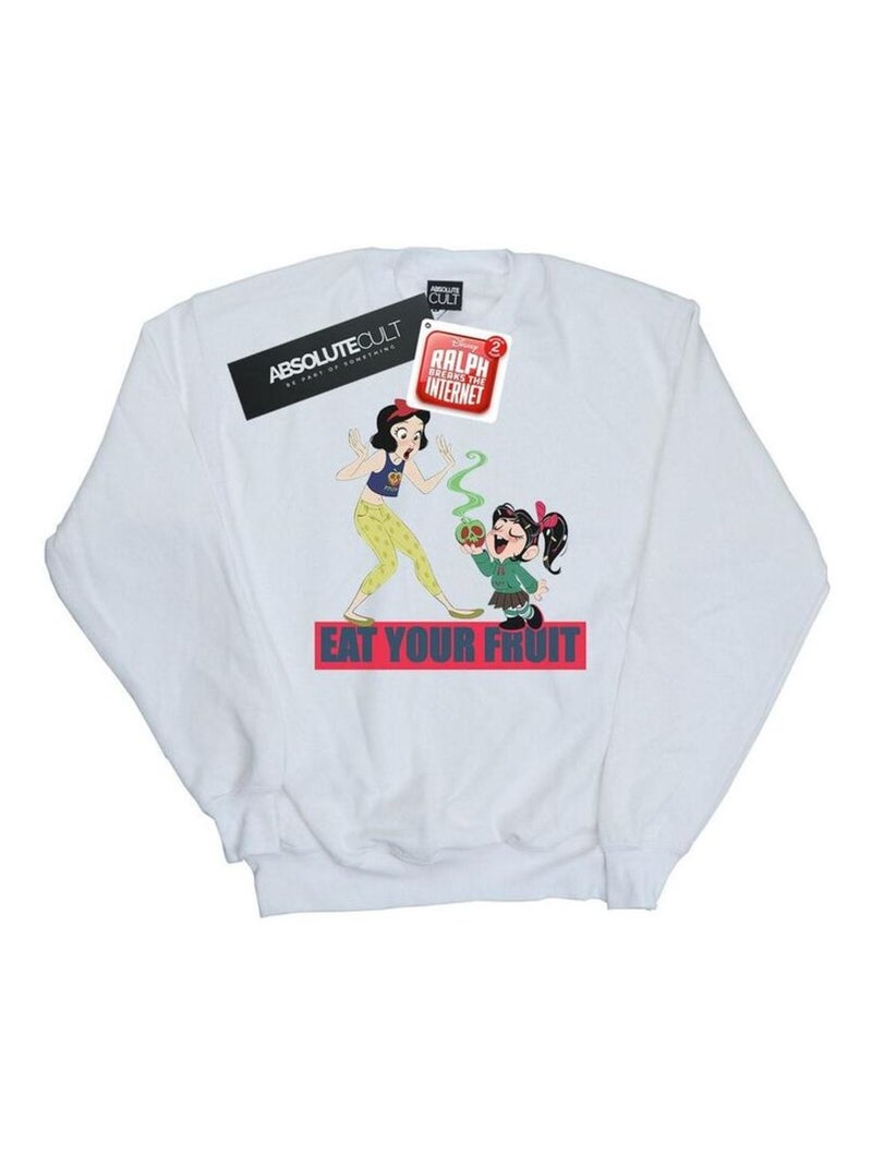 Disney - Sweat WRECK IT RALPH EAT YOUR FRUIT Blanc - Kiabi