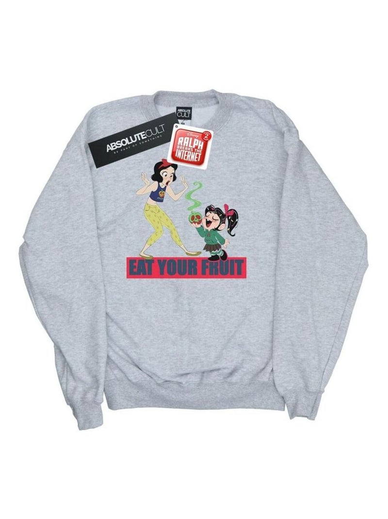 Disney - Sweat WRECK IT RALPH EAT YOUR FRUIT Gris chiné - Kiabi