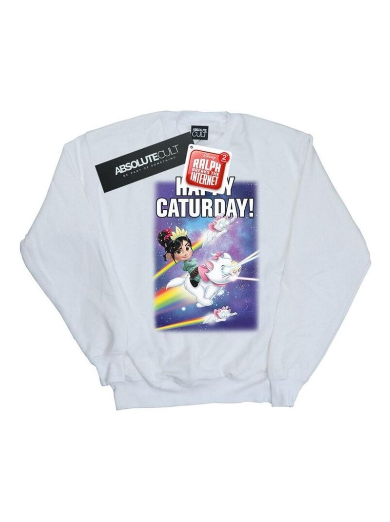Disney - Sweat WRECK IT RALPH HAPPY CATURDAY Blanc - Kiabi