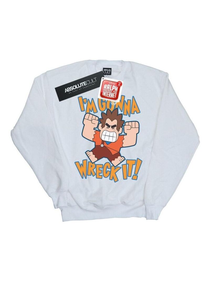 Disney - Sweat WRECK IT RALPH I'M GONNA WRECK IT Blanc - Kiabi