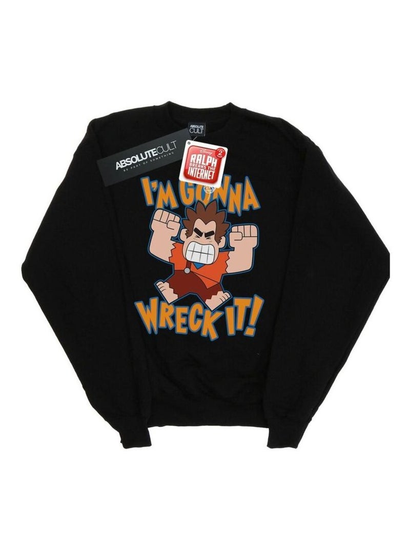 Disney - Sweat WRECK IT RALPH I'M GONNA WRECK IT Noir - Kiabi