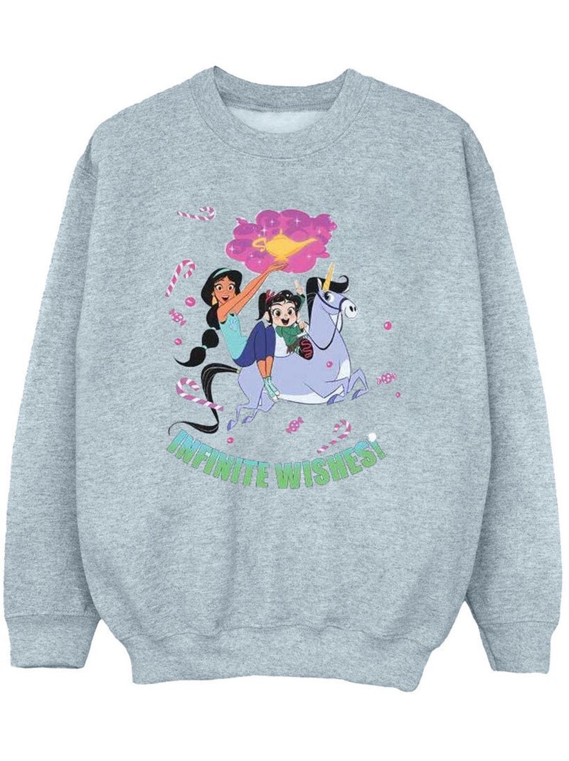 Disney - Sweat WRECK IT RALPHAND VANELLOPE Gris chiné - Kiabi