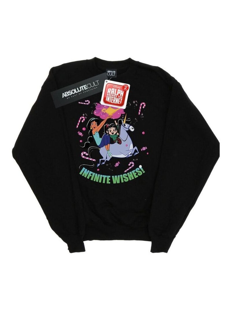 Disney - Sweat WRECK IT RALPHAND VANELLOPE Noir - Kiabi