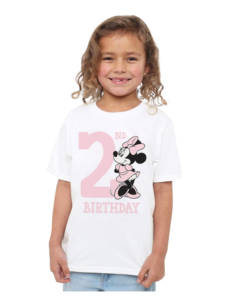 Disney - T-shirt 2ème anniversaire motif Minnie Mouse Blanc - Kiabi