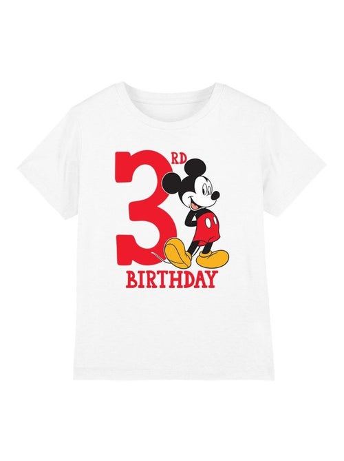 Disney - T-shirt 3ème anniversaire motif Mickey Mouse (Occasion: 3ème anniversaire) - Kiabi