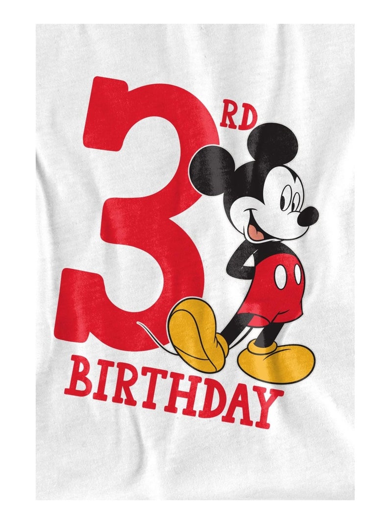 Disney - T-shirt 3ème anniversaire motif Mickey Mouse (Occasion: 3ème anniversaire) Blanc - Kiabi
