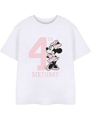 Disney - T-shirt 4ème anniversaire motif Minnie Mouse
