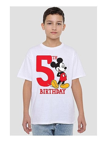 Disney - T-shirt 5ème anniversaire motif Mickey Mouse (Occasion: 5ème anniversaire)