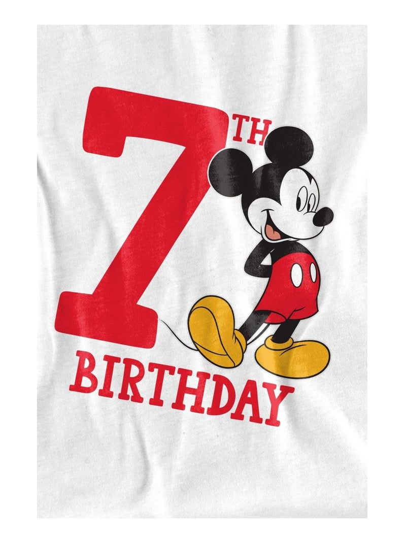 Disney - T-shirt 7ème anniversaire motif Mickey Mouse Blanc - Kiabi