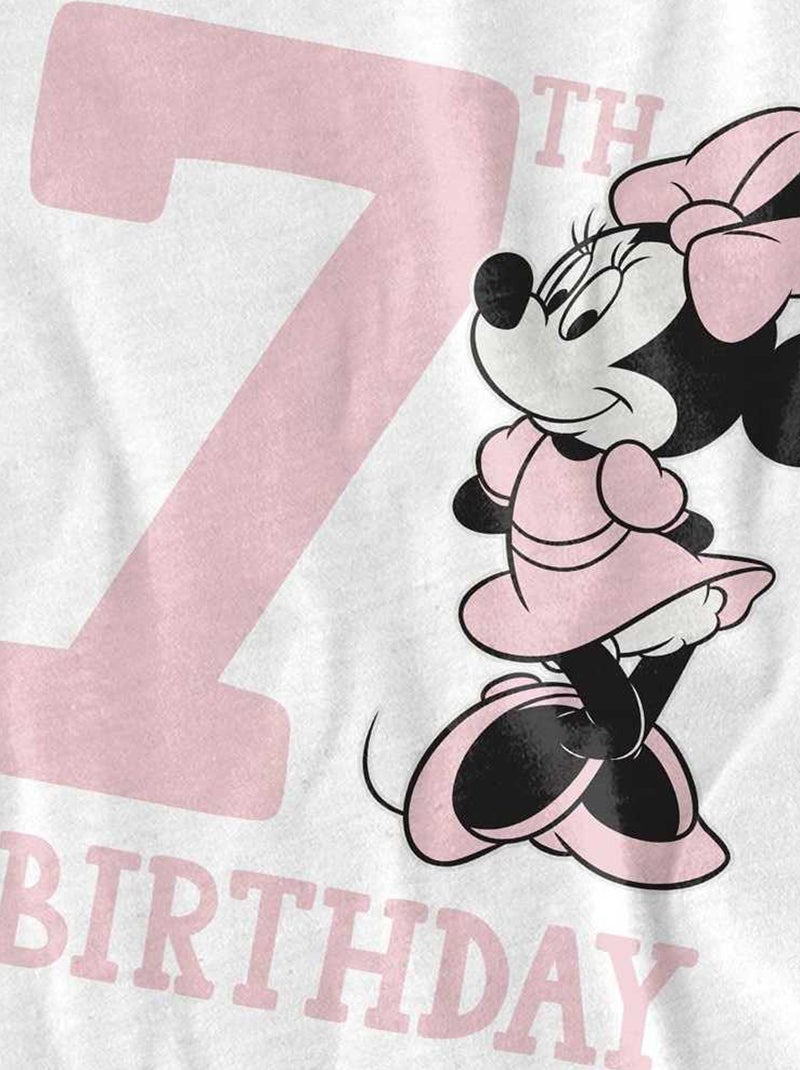 Disney - T-shirt 7ème anniversaire motif Minnie Mouse Blanc - Kiabi