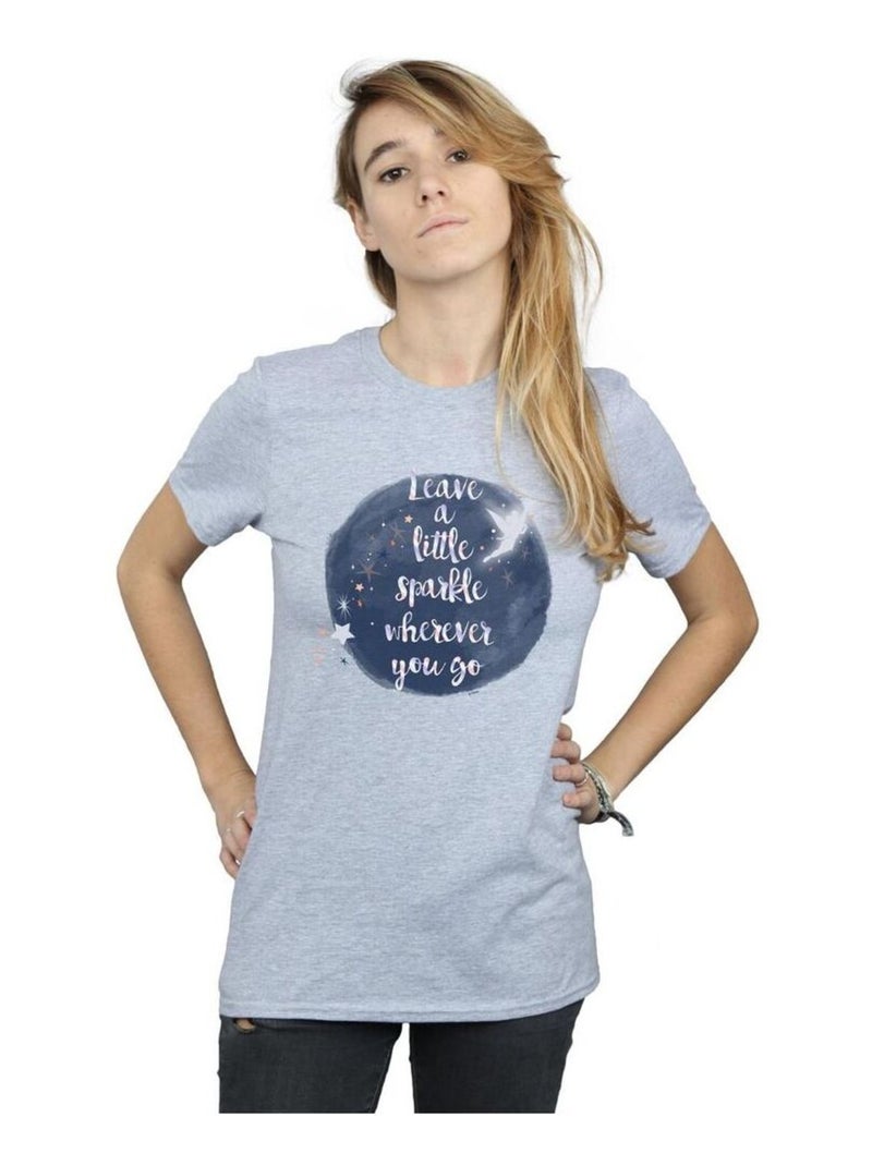 Disney - T-shirt A LÇaTLE SPARKLE Gris chiné - Kiabi