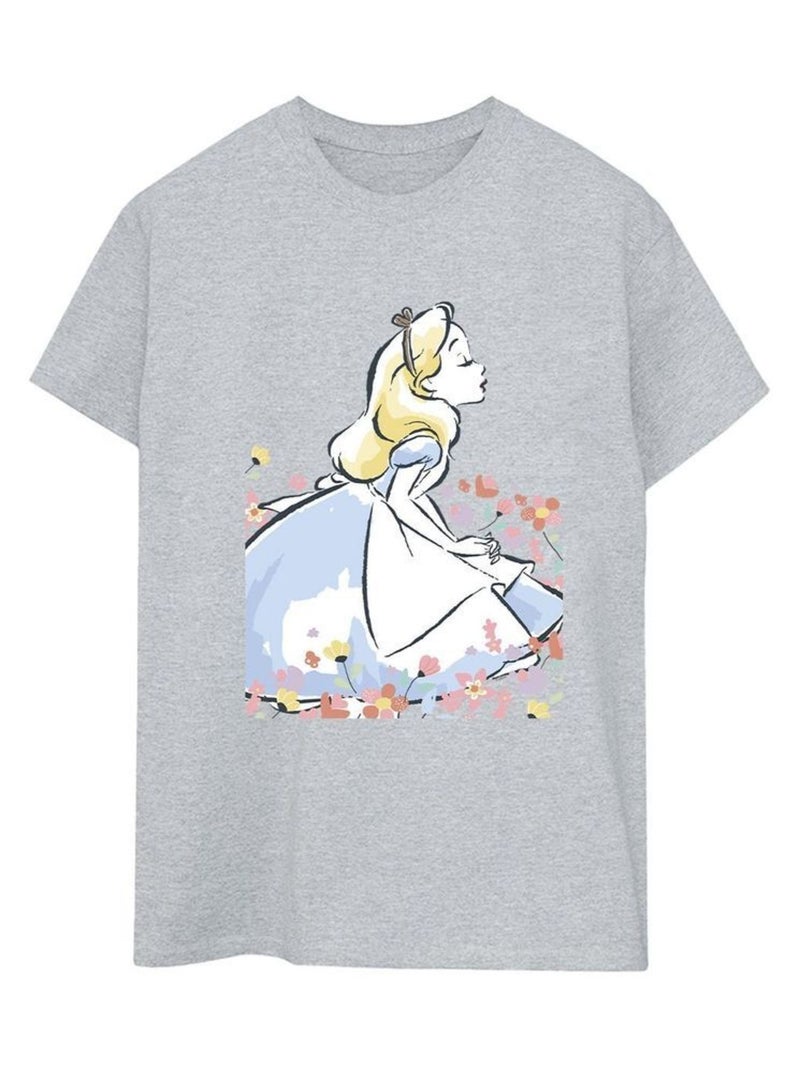 Disney - T-shirt Alice au Pays des Merveilles Gris chiné - Kiabi