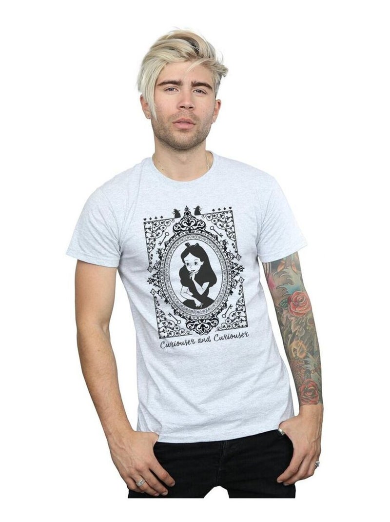 Disney - T-shirt Alice au Pays des Merveilles Gris chiné - Kiabi