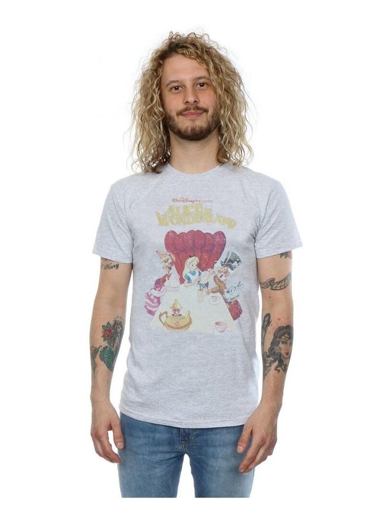 Disney - T-shirt Alice au Pays des Merveilles Gris chiné - Kiabi