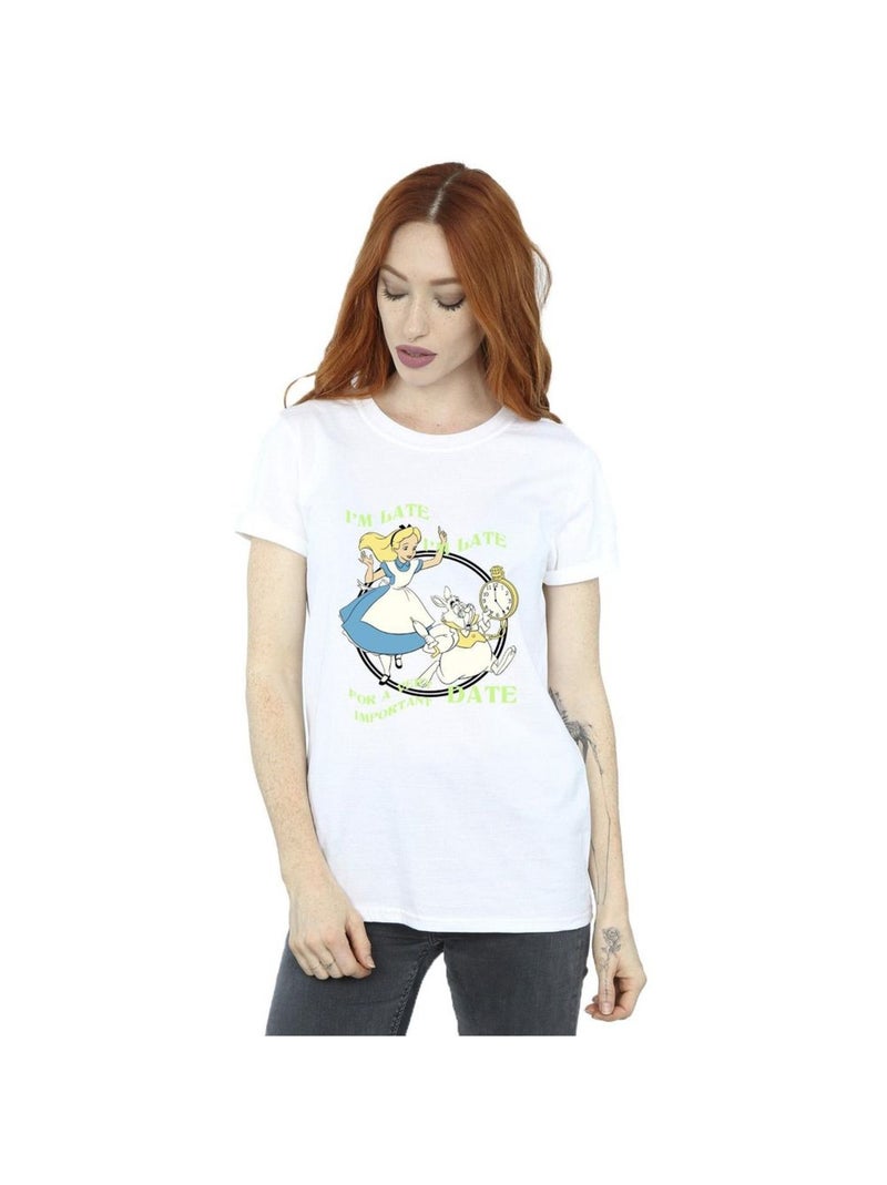 Disney - T-shirt Alice au Pays des Merveilles I'M LATE Blanc - Kiabi