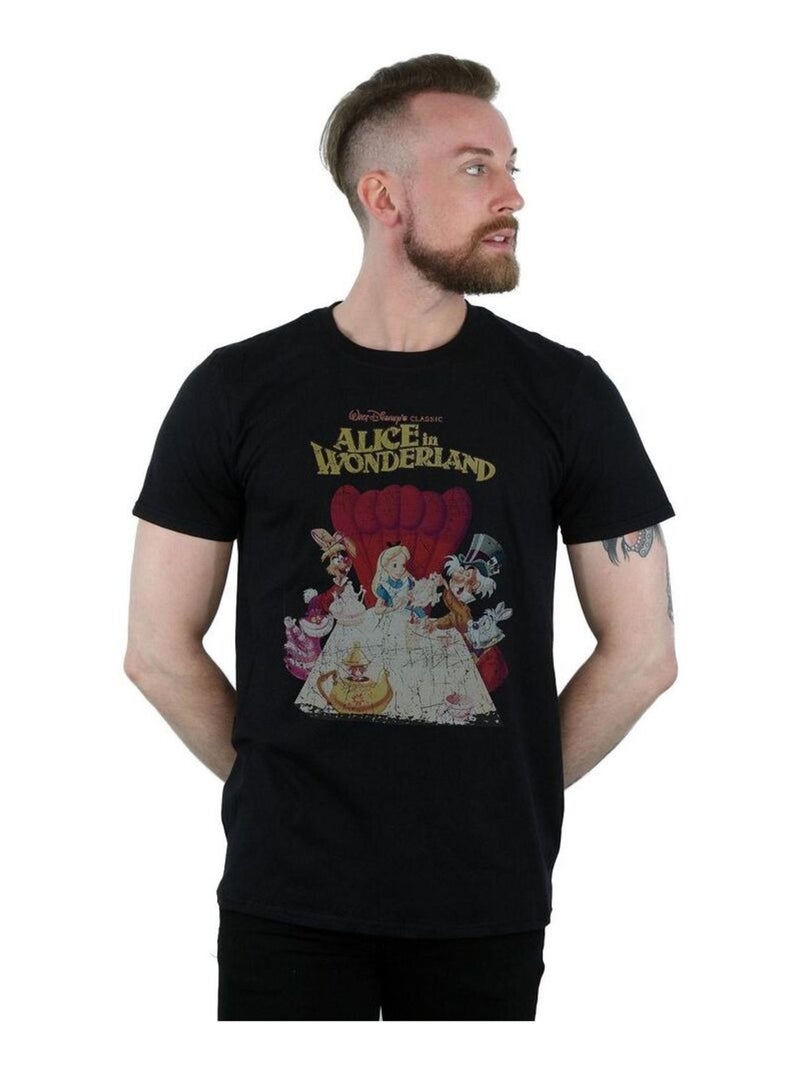Disney - T-shirt Alice au Pays des Merveilles Noir - Kiabi
